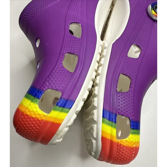 Crocs Classic Rainbow Dye Graphic Slip Resistant Clogs Size Men 10 Women’s 12 - Picture 7 of 12